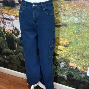 Women's Blue Cargo Pants